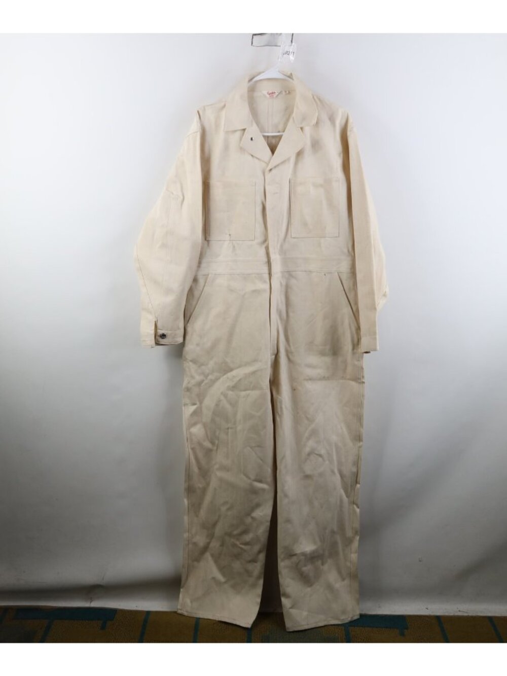 Vintage 50s Mens Small Distressed HBT Herringbone Twill Coveralls Sanforized USA